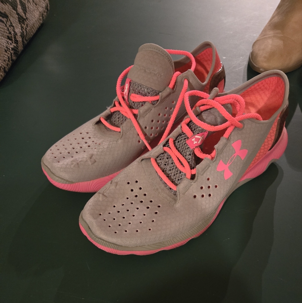Under Armour Women's Gray and Pink Athletic Shoes